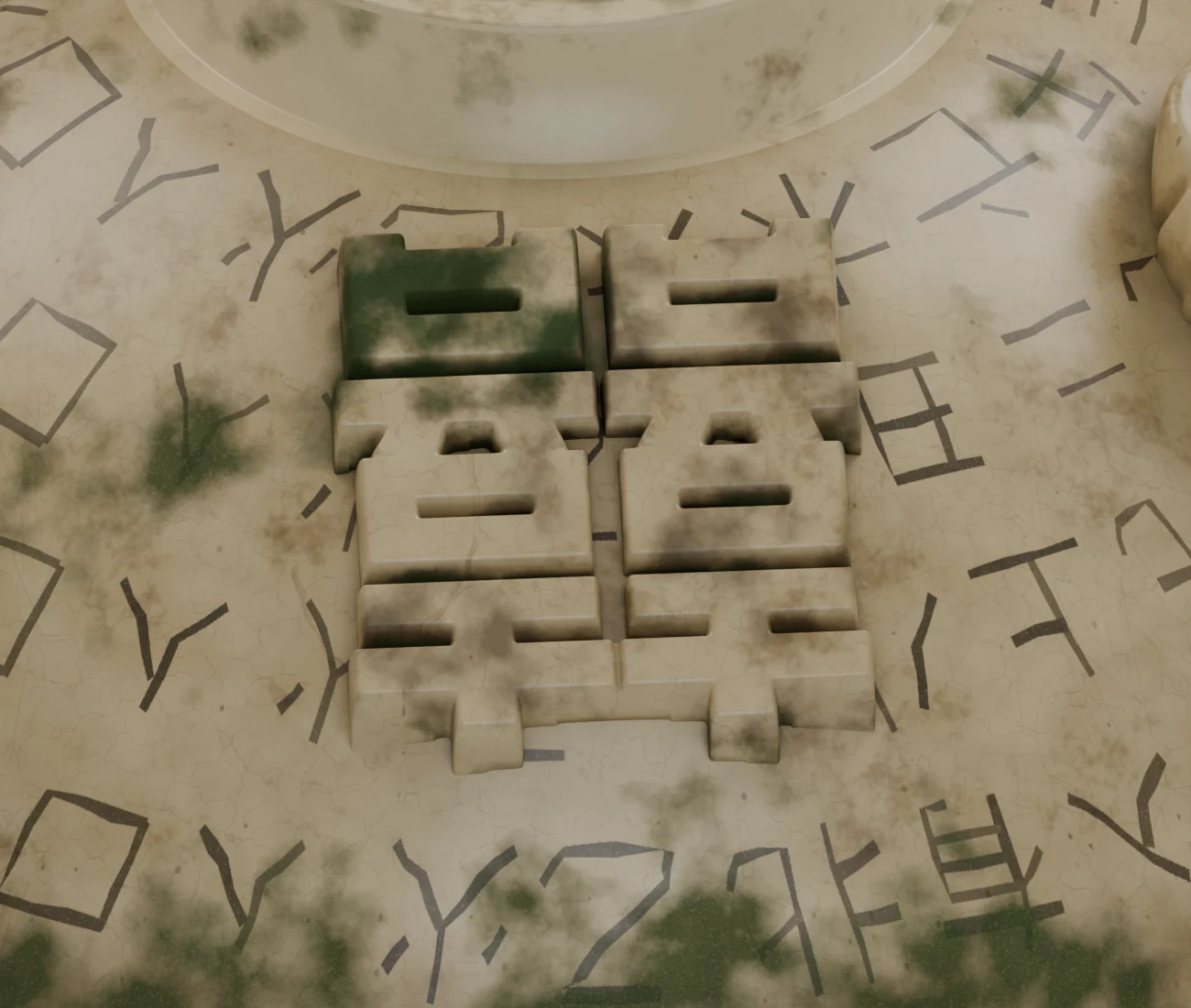 囍字 / 泥土与青苔细节